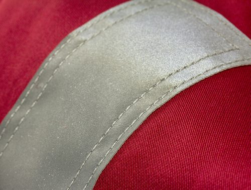 sew on reflective tape on a coverall